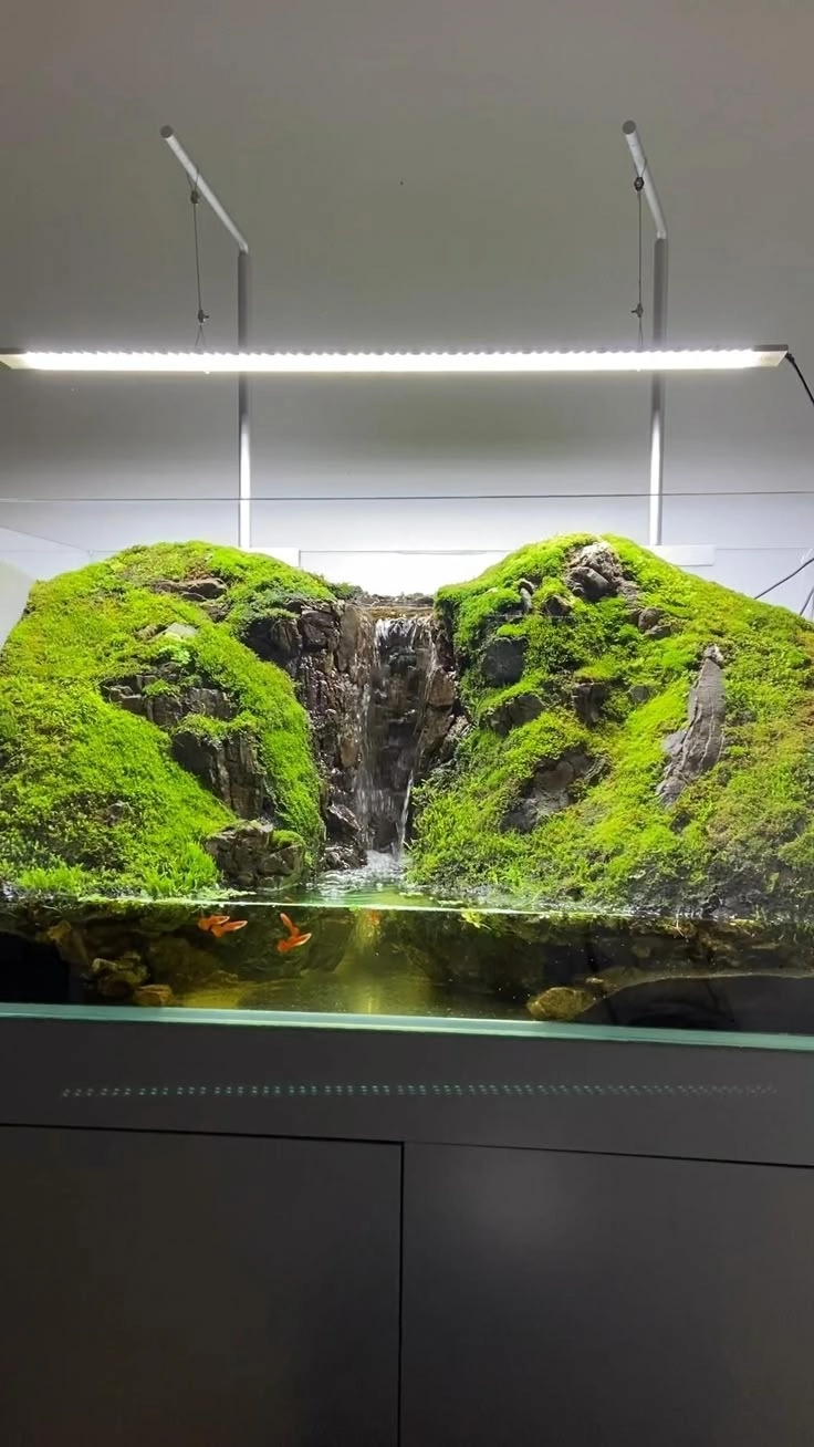 Sử dụng đá đen gia lai làm nền cho thác nước nổi bật