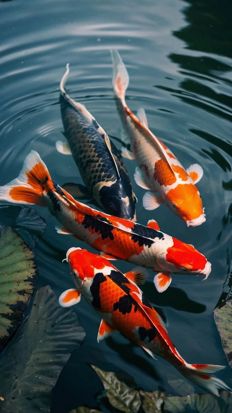 Ngắm cá Koi Việt màu sắc đẹp nổi bật giữa hồ