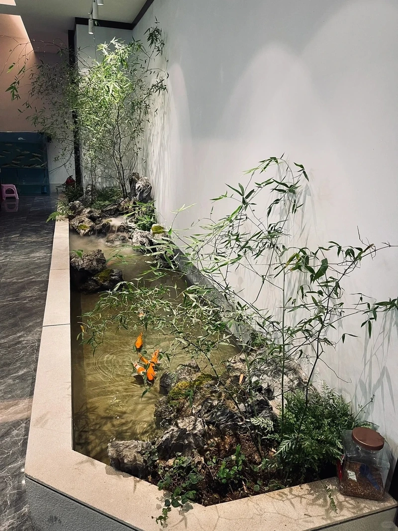 Hồ nhỏ gọn nhưng thu hút hồ cá koi mini