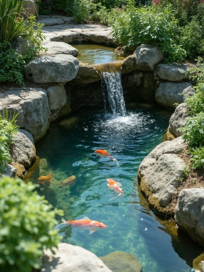 Gợi ý tiểu cảnh hồ cá ngoài trời dễ chăm sóc