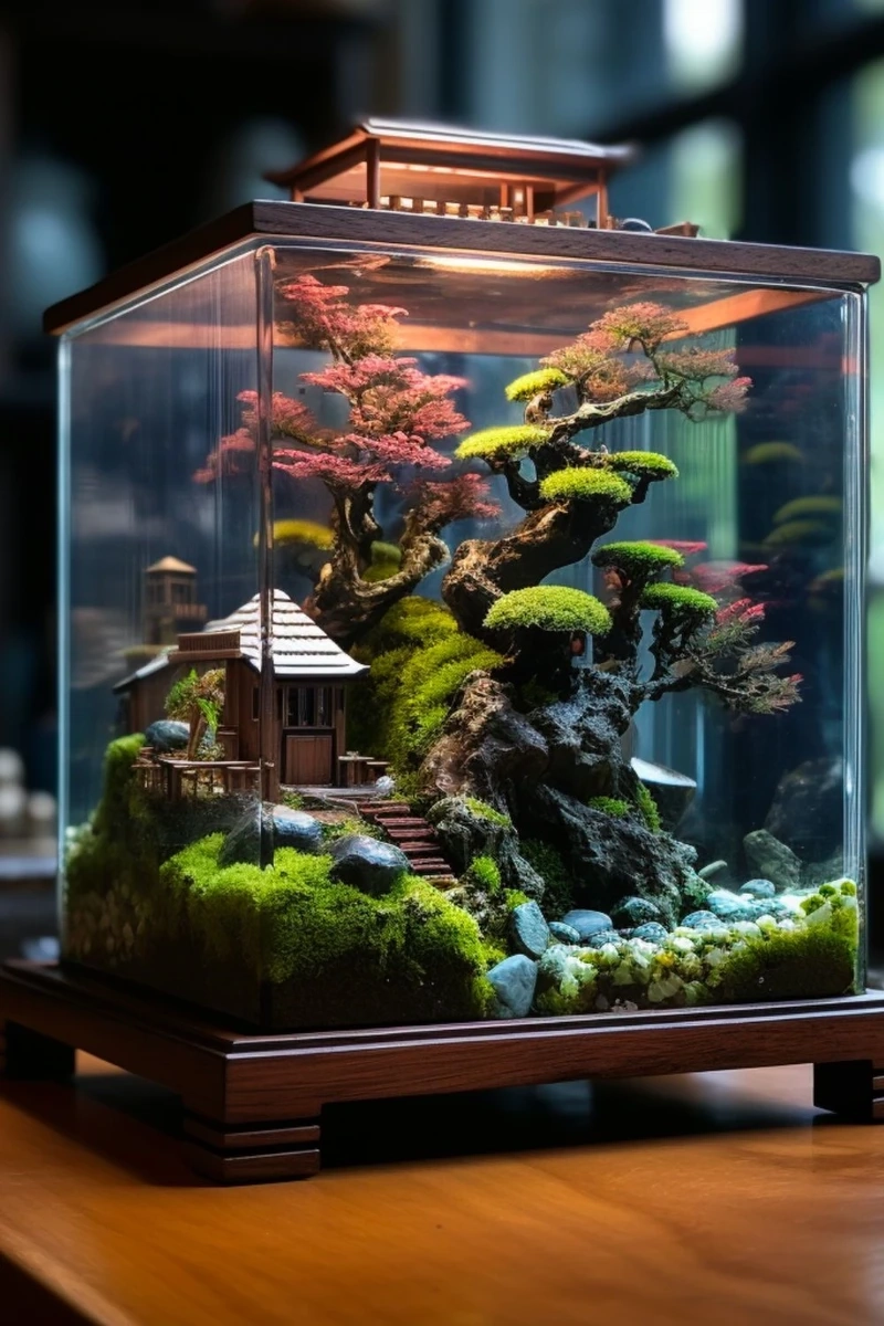 Xu hướng decor mới với hồ thủy sinh tối giản nhật cho không gian hiện đại