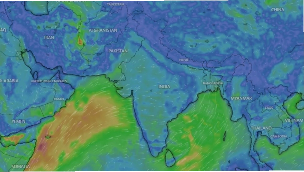 Monsoon clouds gathering over the hills of North India