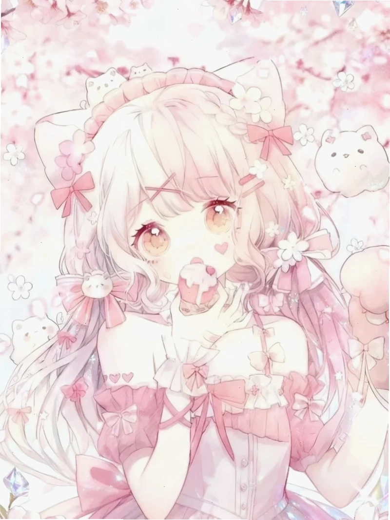 Vẻ đẹp cuốn hút của ảnh anime girl tóc hồng cute ngọt ngào